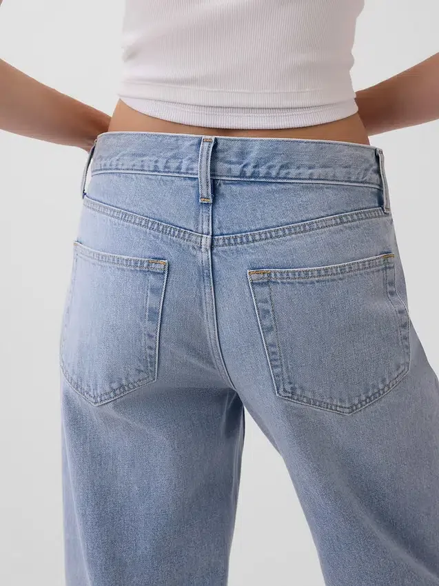 Jeans court décontracté à taille basse