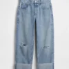Jeans court décontracté à taille basse