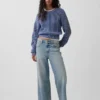 Jeans court décontracté à taille basse