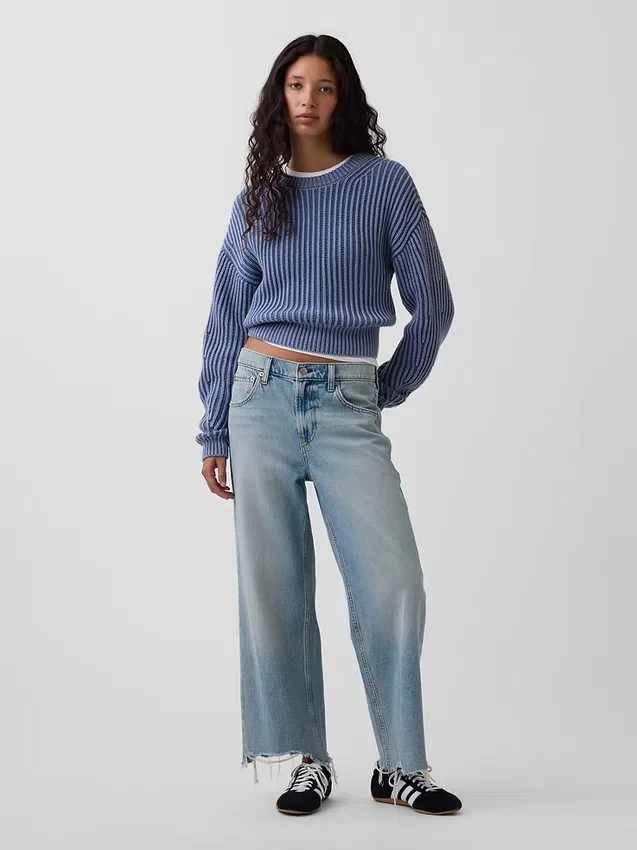 Jeans court décontracté à taille basse