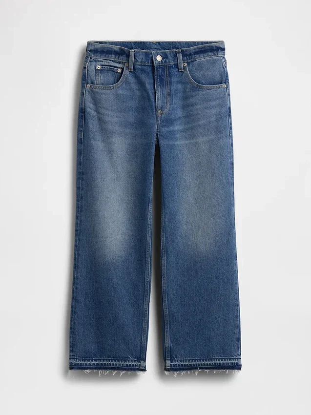 Jeans court décontracté à taille basse