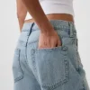 Jeans court décontracté à taille basse