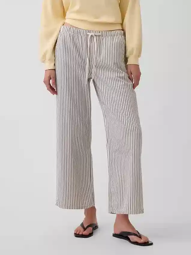 Jeans court à rayures, taille basse, coupe ample et décontractée, style années 90