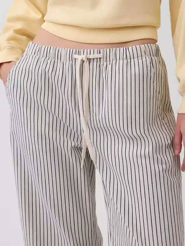Jeans court à rayures, taille basse, coupe ample et décontractée, style années 90