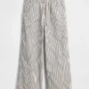 Jeans court à rayures, taille basse, coupe ample et décontractée, style années 90