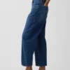 Jeans court à taille haute et coupe « barrel »