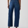 Jeans court à taille haute et coupe « barrel »
