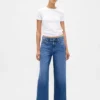 Jeans court, ultra-doux et ample, à taille basse