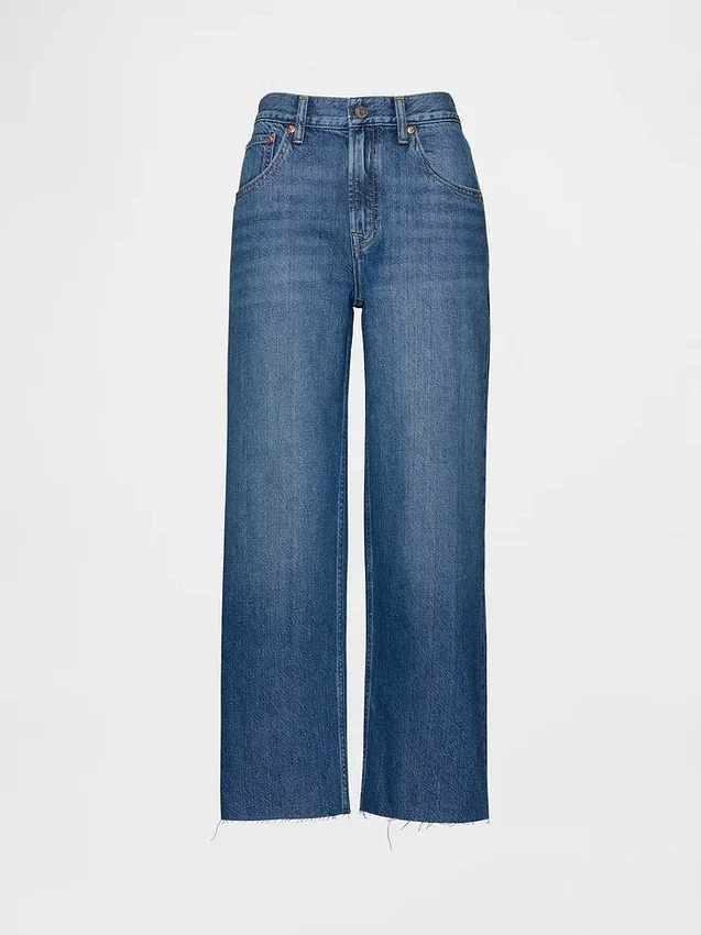 Jeans court, ultra-doux et ample, à taille basse