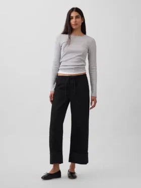 Jeans courts amples « années 90 » ultra-doux à taille basse