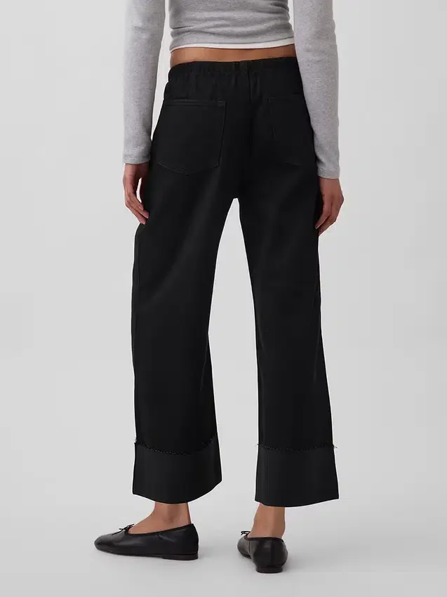 Jeans courts amples « années 90 » ultra-doux à taille basse