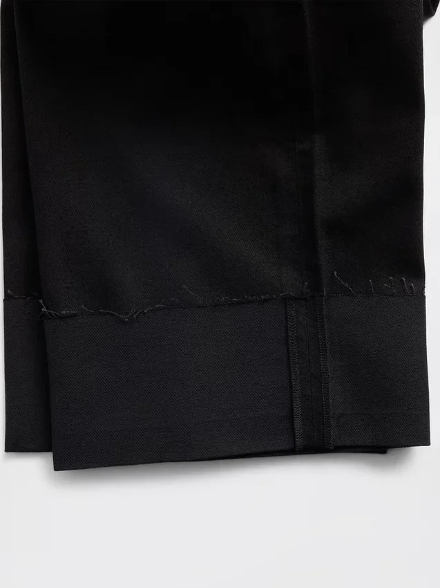 Jeans courts amples « années 90 » ultra-doux à taille basse