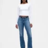 Jeans Curvy taille basse, long et ajusté