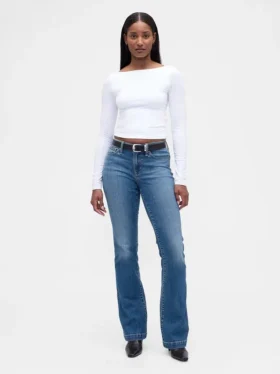 Jeans Curvy taille basse, long et ajusté