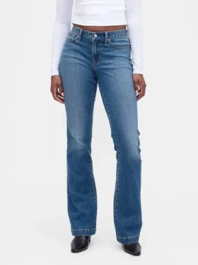 Jeans Curvy taille basse, long et ajusté