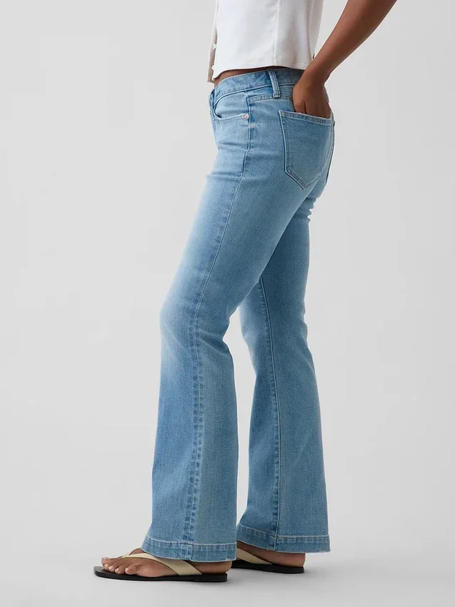 Jeans Curvy taille basse, long et ajusté
