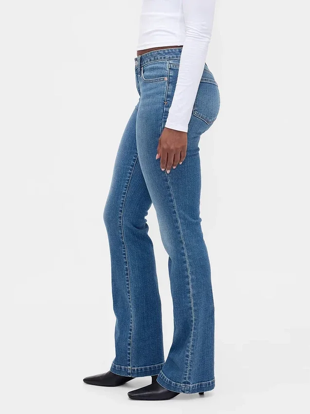 Jeans Curvy taille basse, long et ajusté