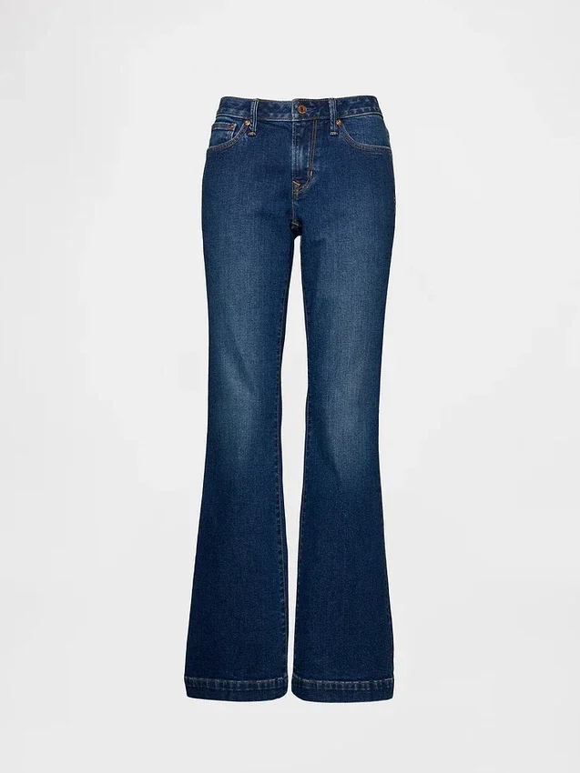 Jeans Curvy taille basse, long et ajusté