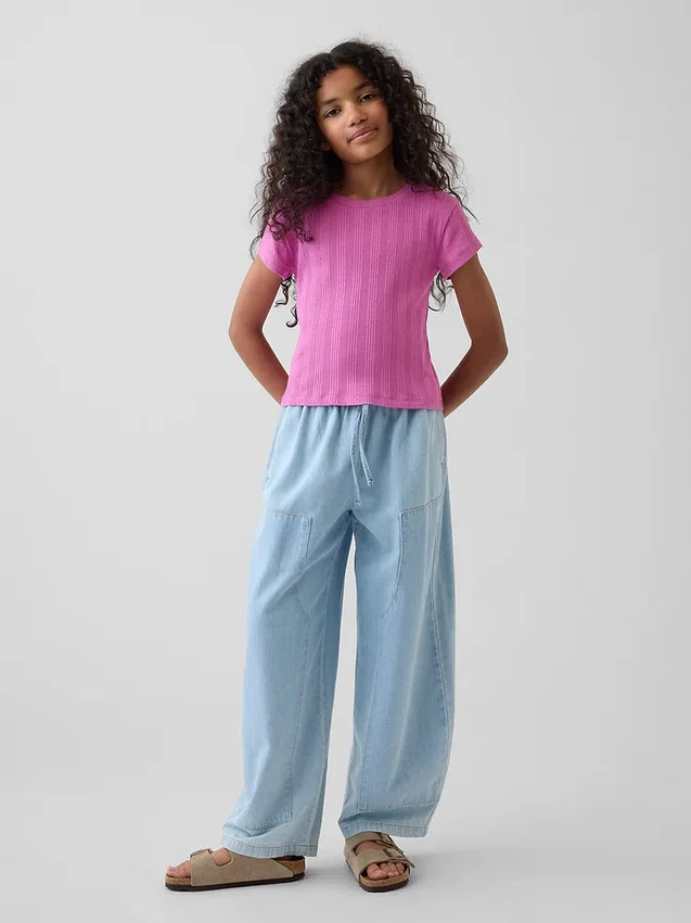 Jeans décontractés à taille haute pour enfants
