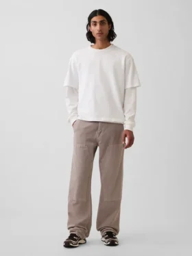Jeans de charpentier ample des années 90 à double renfort aux genoux