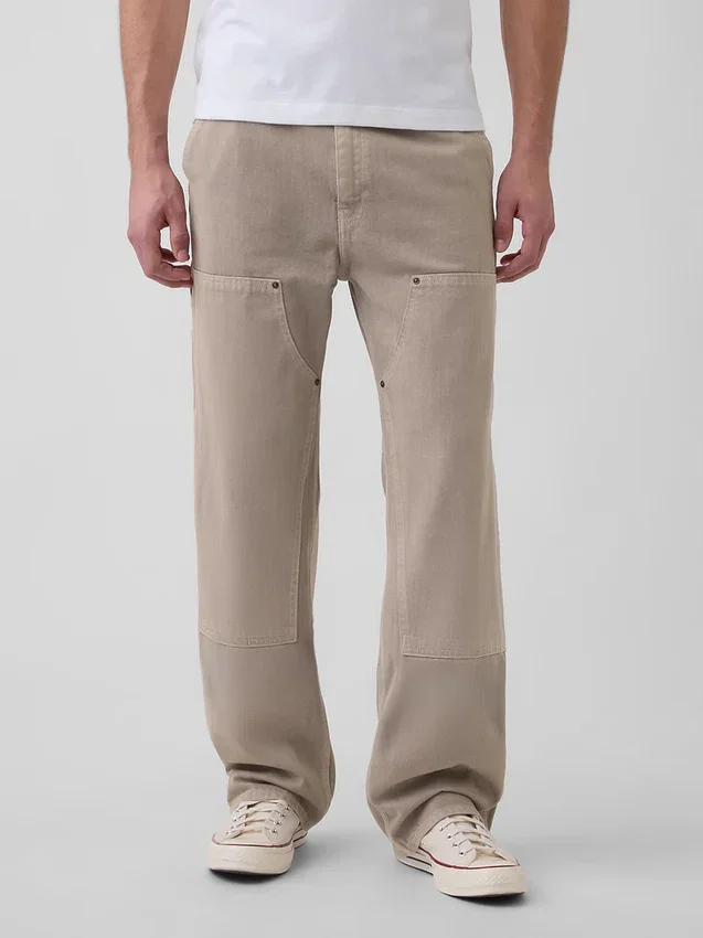 Jeans de charpentier ample des années 90 à double renfort aux genoux