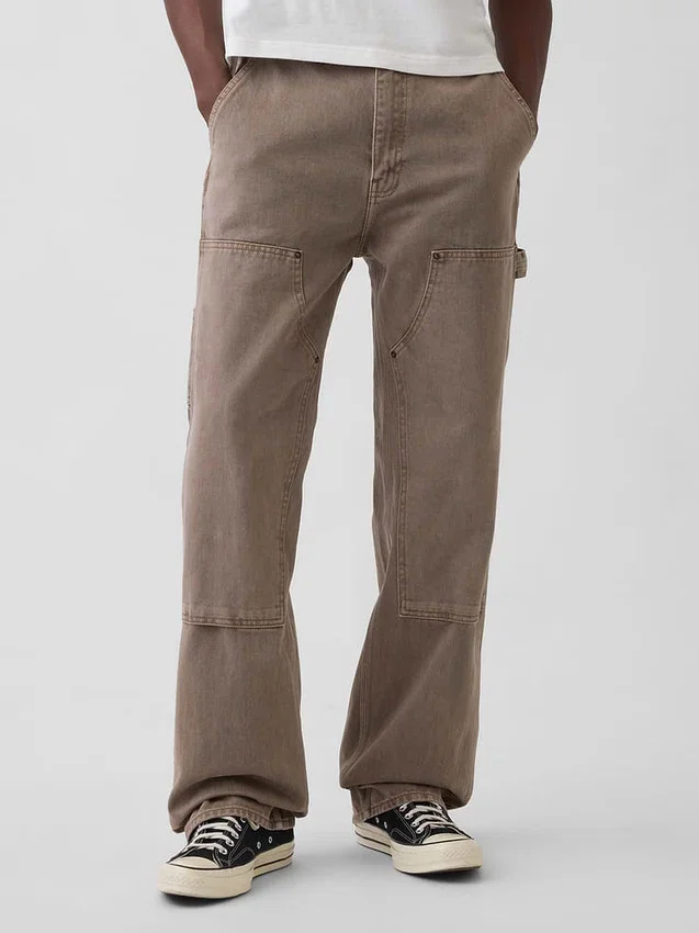 Jeans de charpentier ample des années 90 à double renfort aux genoux