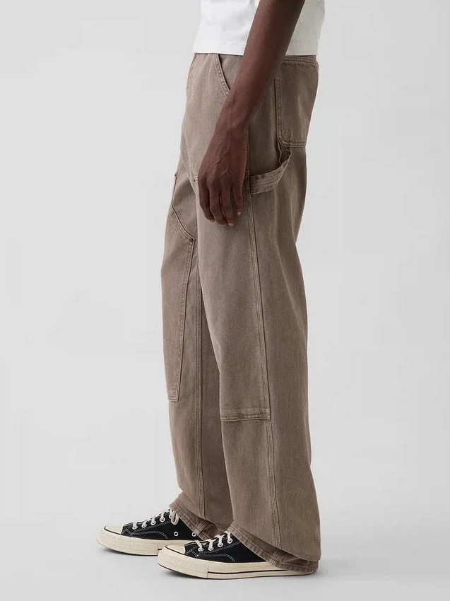 Jeans de charpentier ample des années 90 à double renfort aux genoux