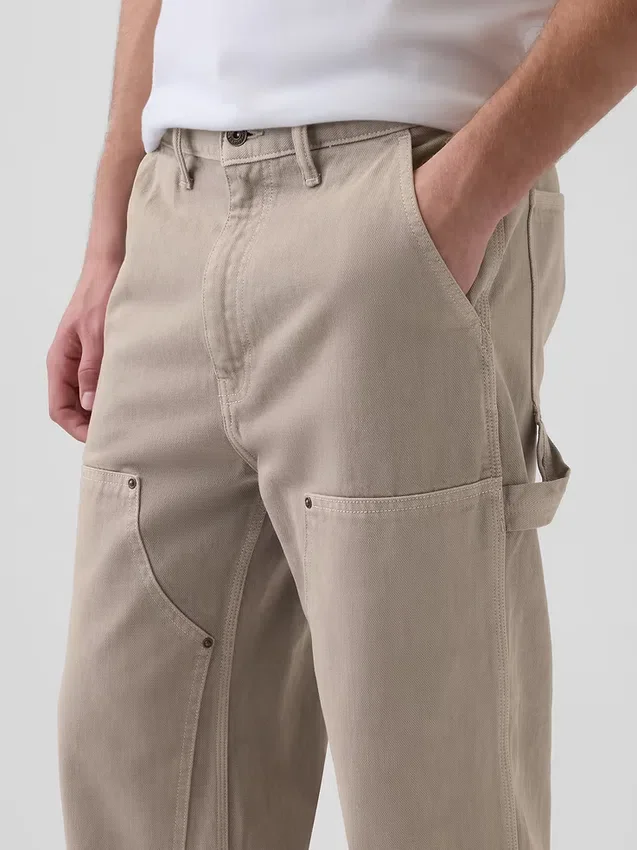Jeans de charpentier ample des années 90 à double renfort aux genoux