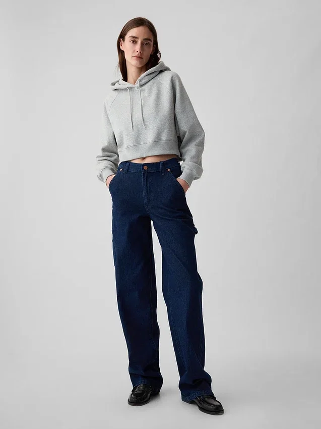 Jeans de charpentier ample taille mi-haute style années 90