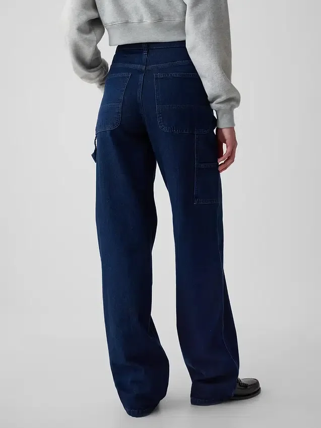 Jeans de charpentier ample taille mi-haute style années 90
