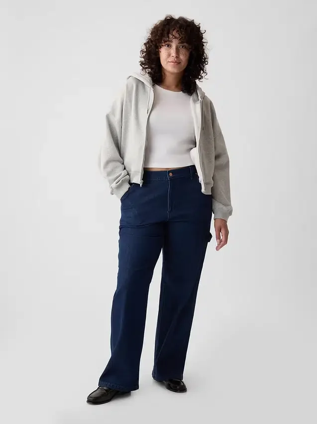 Jeans de charpentier ample taille mi-haute style années 90