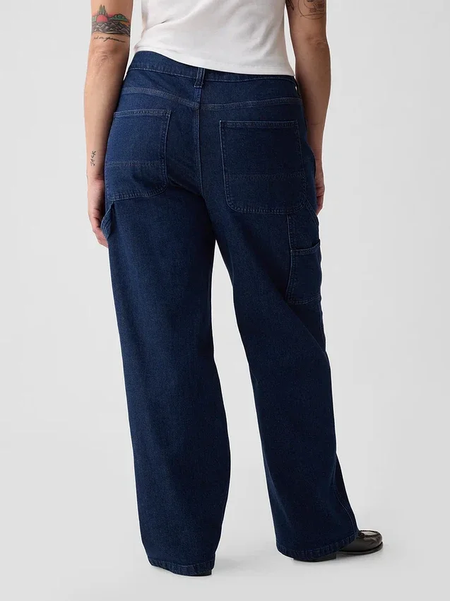 Jeans de charpentier ample taille mi-haute style années 90