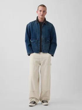 Jeans de charpentier extra ample à double renfort aux genoux