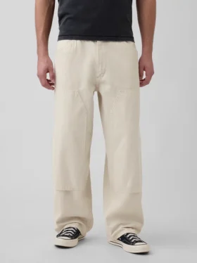 Jeans de charpentier extra ample à double renfort aux genoux