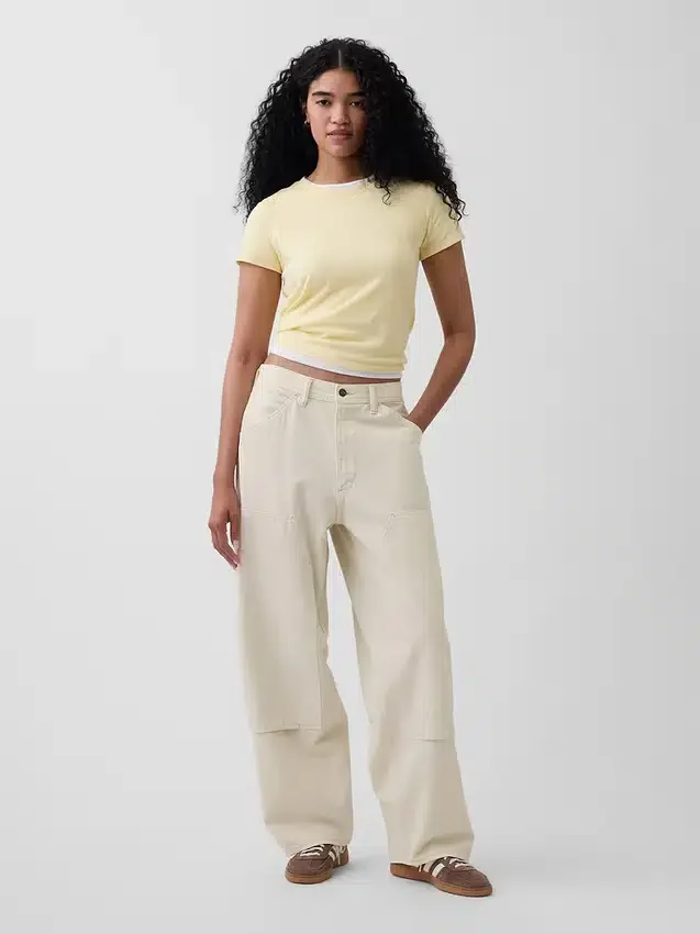 Jeans de charpentier extra ample à double renfort aux genoux