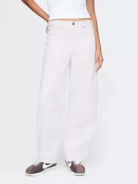Jeans de charpentier taille haute et coupe droite
