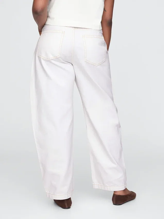 Jeans de charpentier taille haute et coupe droite