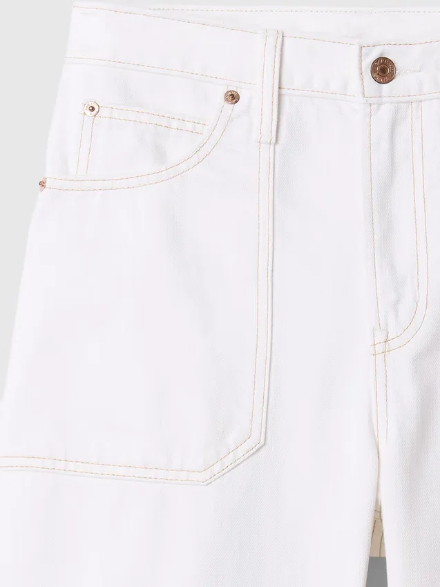 Jeans de charpentier taille haute et coupe droite