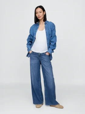 Jeans de maternité ample ultra-doux à empiècement intégral