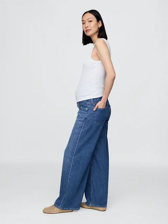 Jeans de maternité ample ultra-doux à empiècement intégral