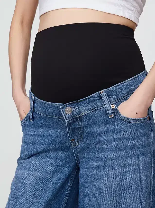 Jeans de maternité ample ultra-doux à empiècement intégral