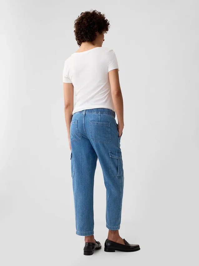 Jeans de maternité cargo à panneau intégral