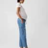 Jeans de maternité cargo à panneau intégral
