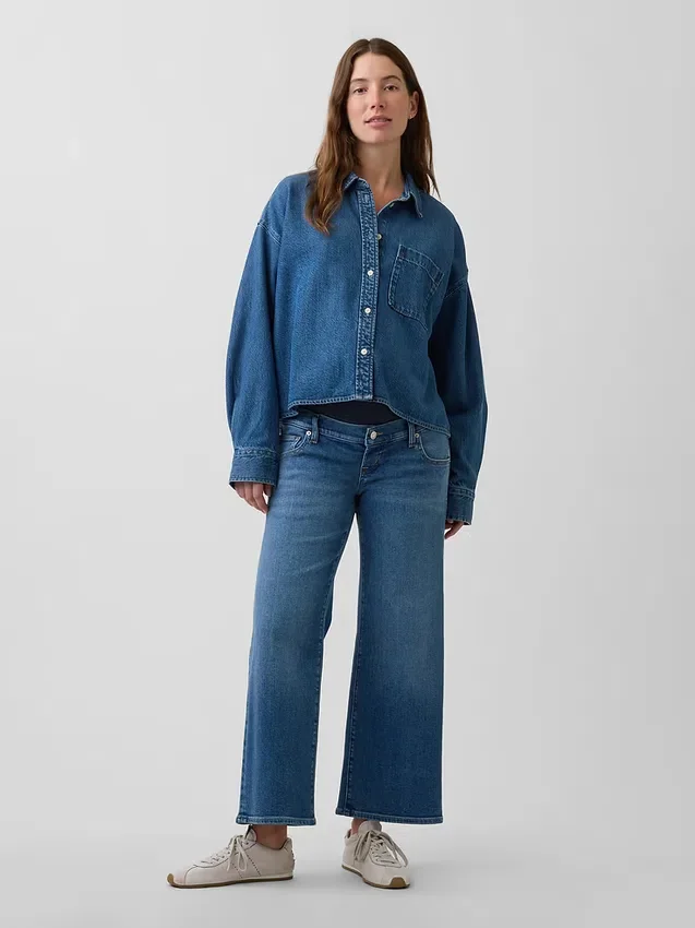 Jeans de maternité à coupe large « Full-Panel Stride »