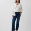 Jeans de maternité court, slim droit, à panneau intégral, style années 90