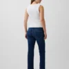 Jeans de maternité court, slim droit, à panneau intégral, style années 90
