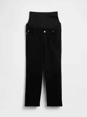 Jeans de maternité court, slim droit, à panneau intégral, style années 90