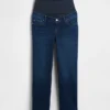 Jeans de maternité court, slim droit, à panneau intégral, style années 90