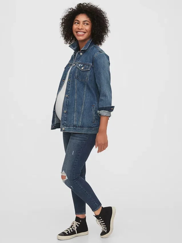 Jeans de maternité à empiècements aux chevilles