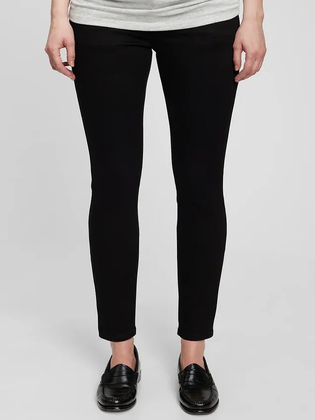 Jeans de maternité skinny à taille haute et panneau intégral